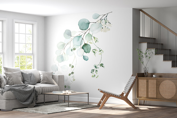 Papiers peints Branche avec feuilles, Paiper peint Nature, Papier peint feuilles, u51026 : Uwalls.fr