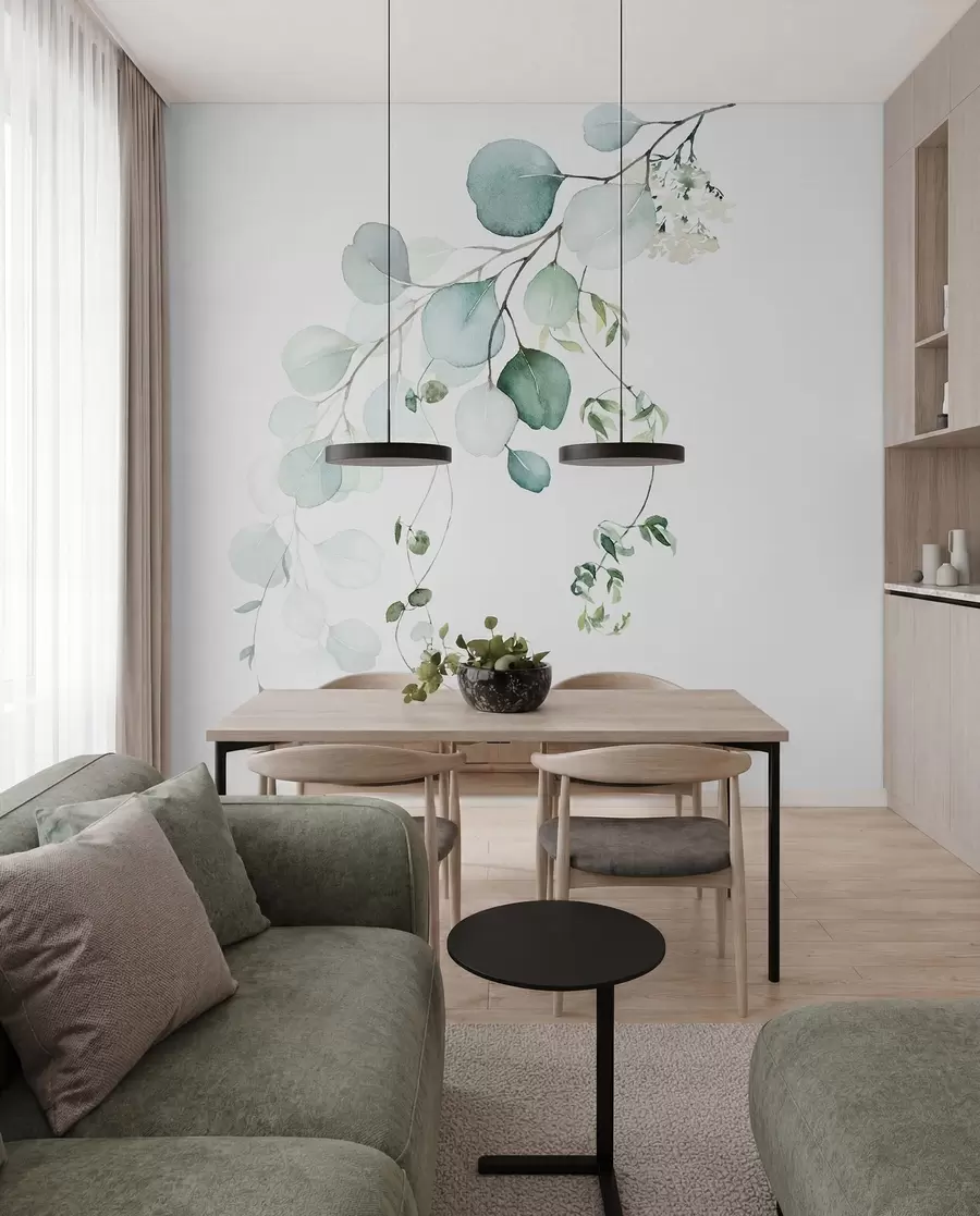 Papier peint Branche avec feuilles u51026