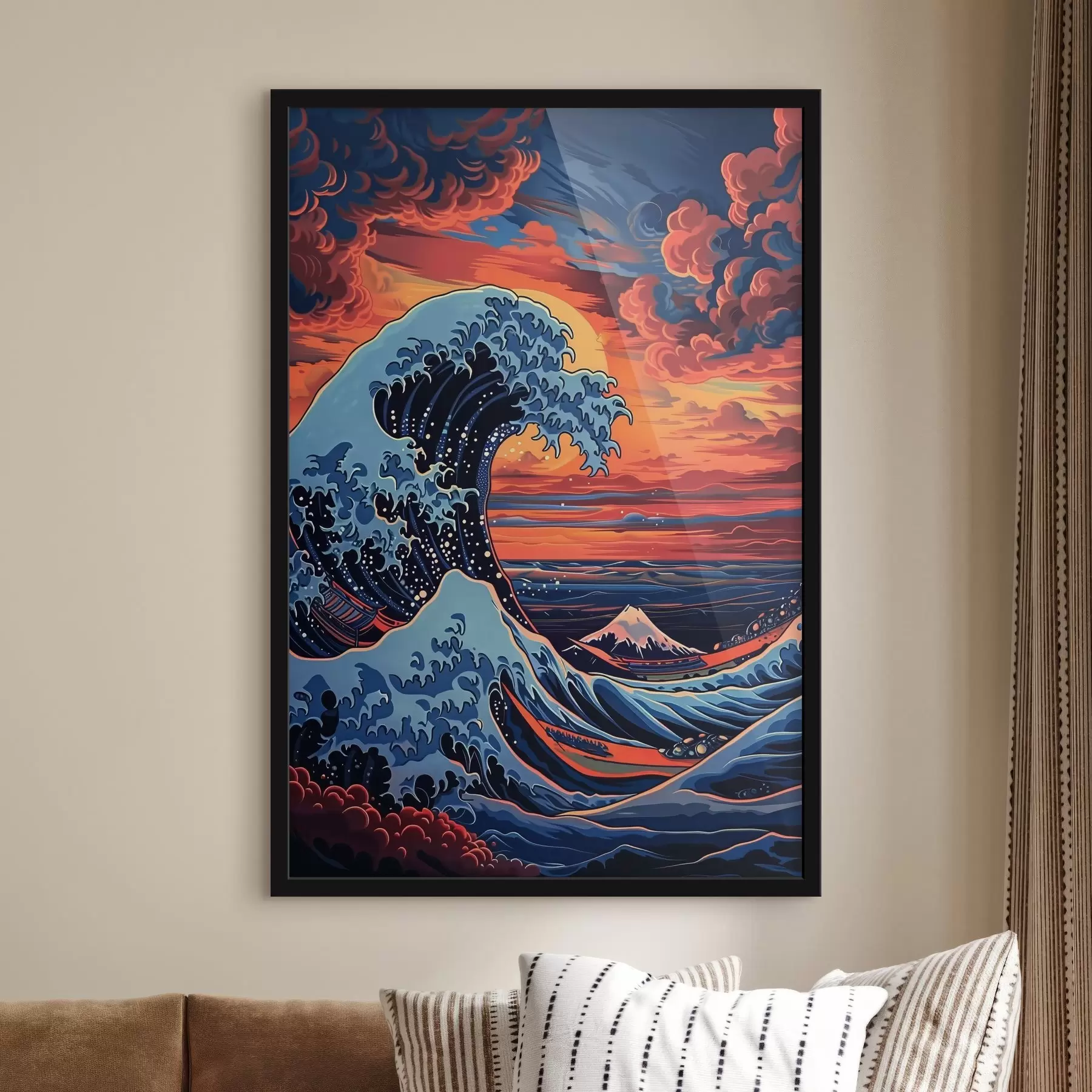 Papier peint Des vagues dynamiques sous un ciel éclatant f39037