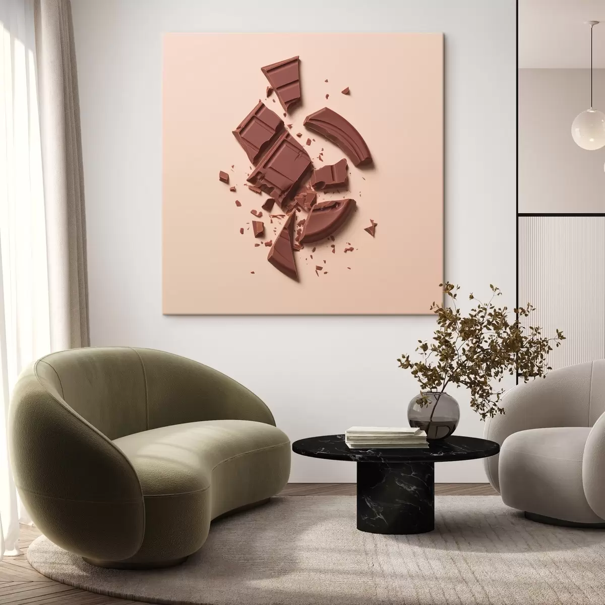 Tableau Brisures et miettes de chocolat de formes diverses s42114