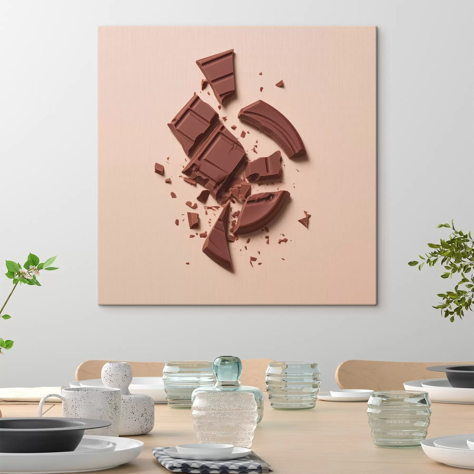 Tableau Brisures et miettes de chocolat de formes diverses s42114