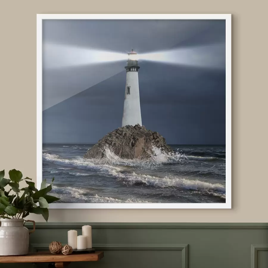Papier peint Eau, phare et ciel f08187
