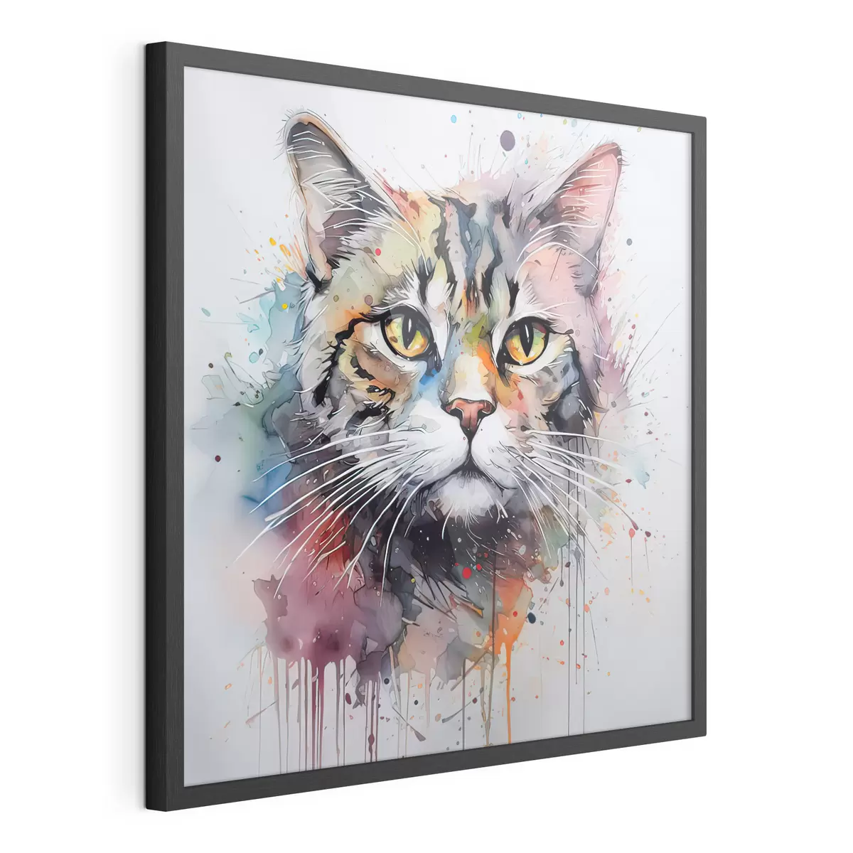 Poster Chat dans un style aquarelle f32316