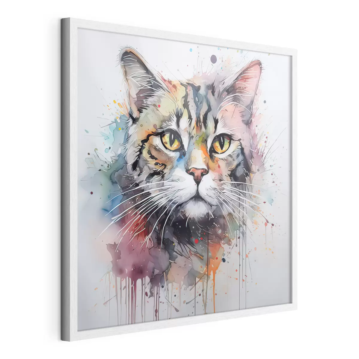 Poster Chat dans un style aquarelle f32316