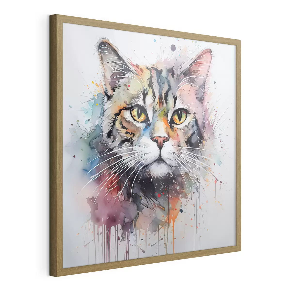 Poster Chat dans un style aquarelle f32316