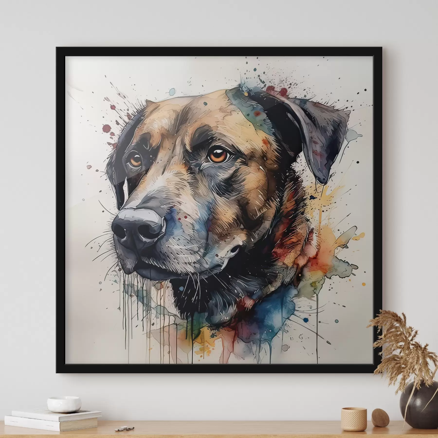 Papier peint Un chien dans un style aquarelle f32320