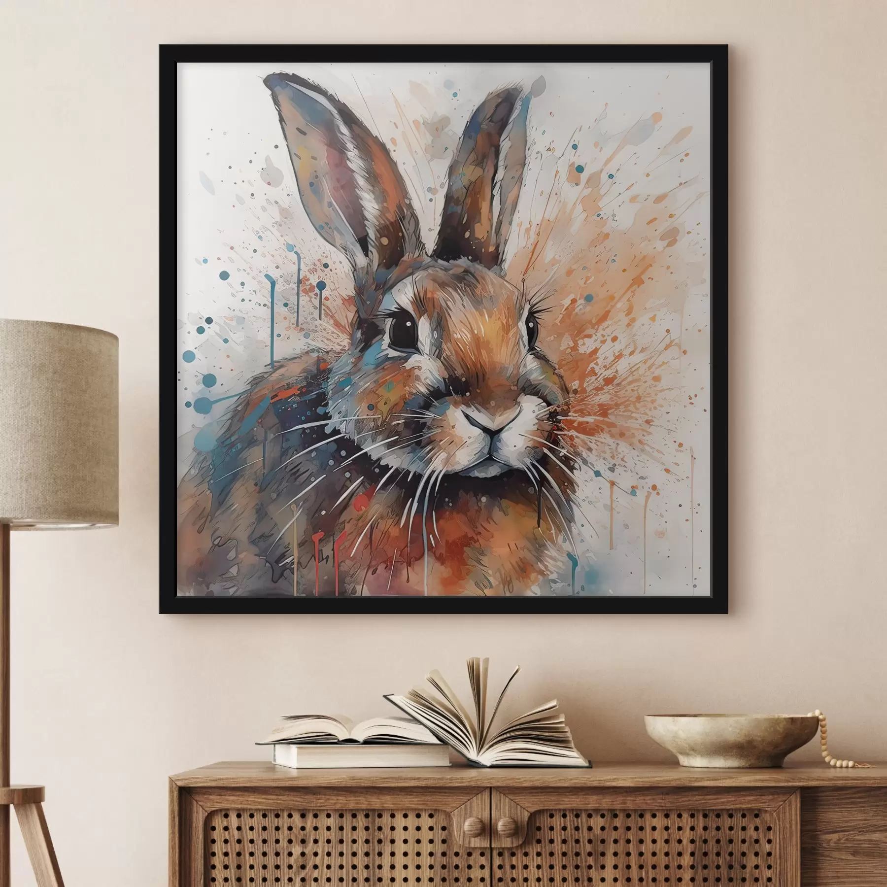 Papier peint Lapin dans un style aquarelle f32329