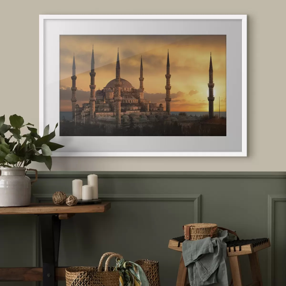 Poster Mosquée bleue au coucher du soleil, Istanbul f33029