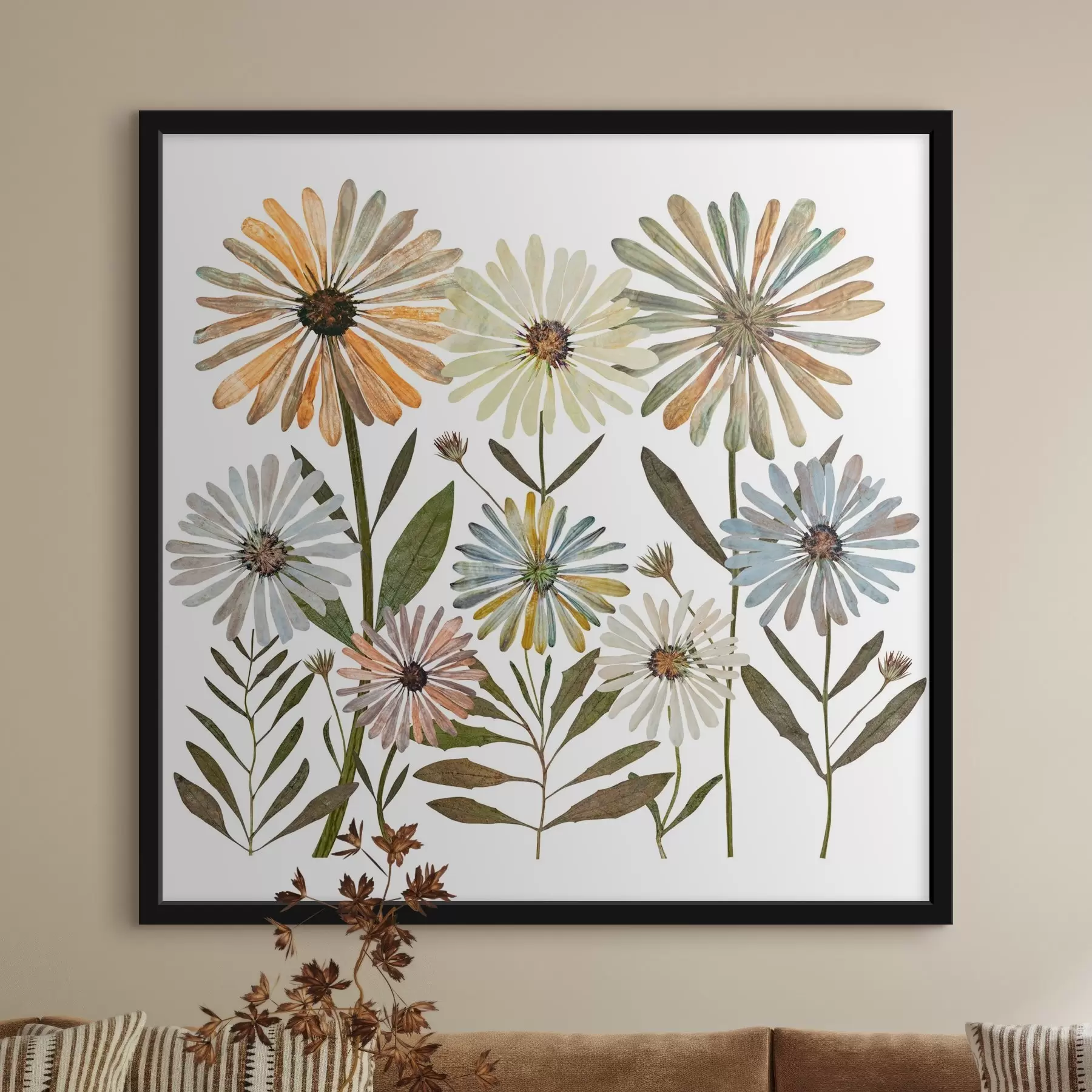 Papier peint marguerites colorées f34120