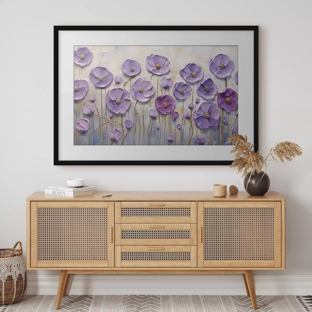Poster Peinture à l'huile de fleurs printanières sur toile f34856