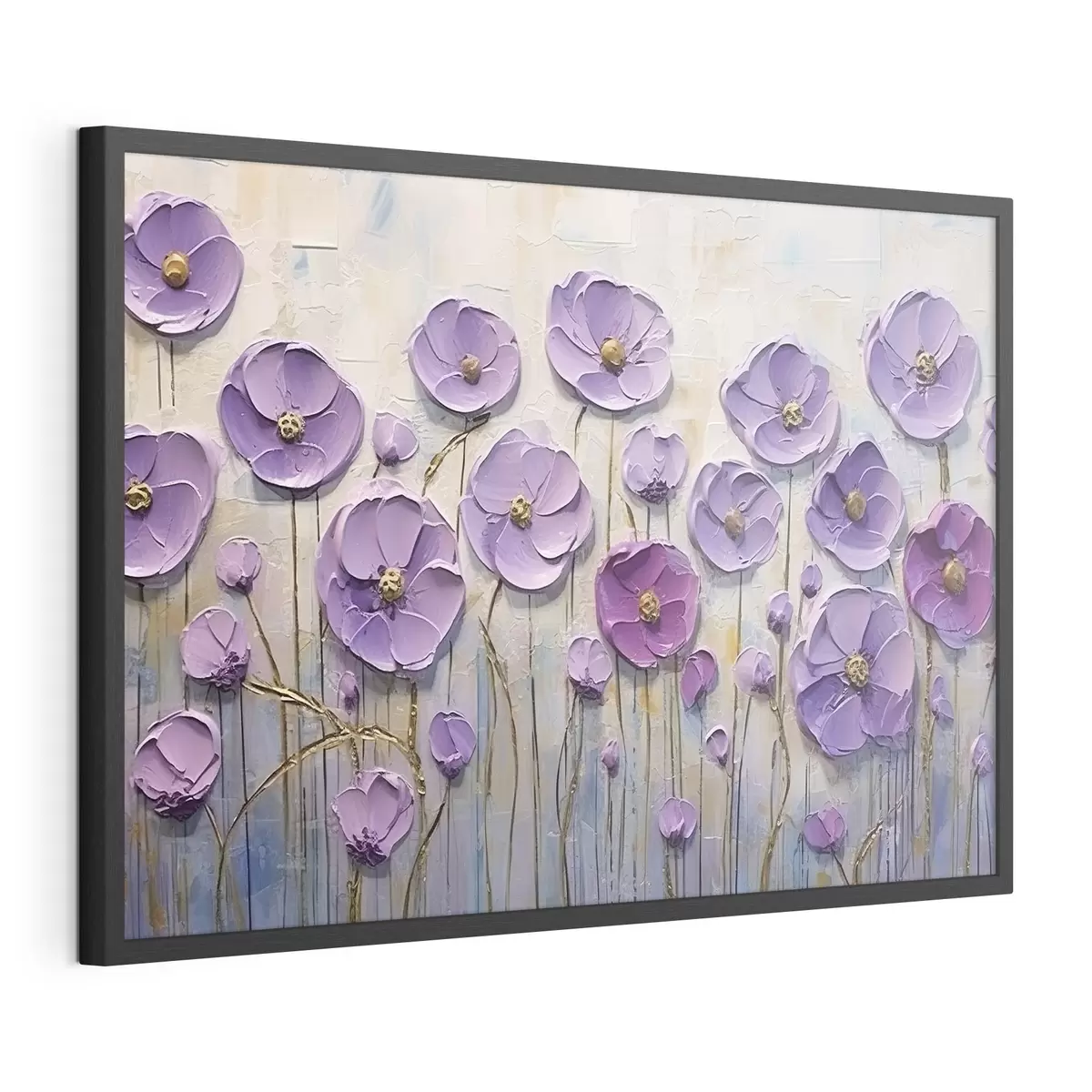 Poster Peinture à l'huile de fleurs printanières sur toile f34856
