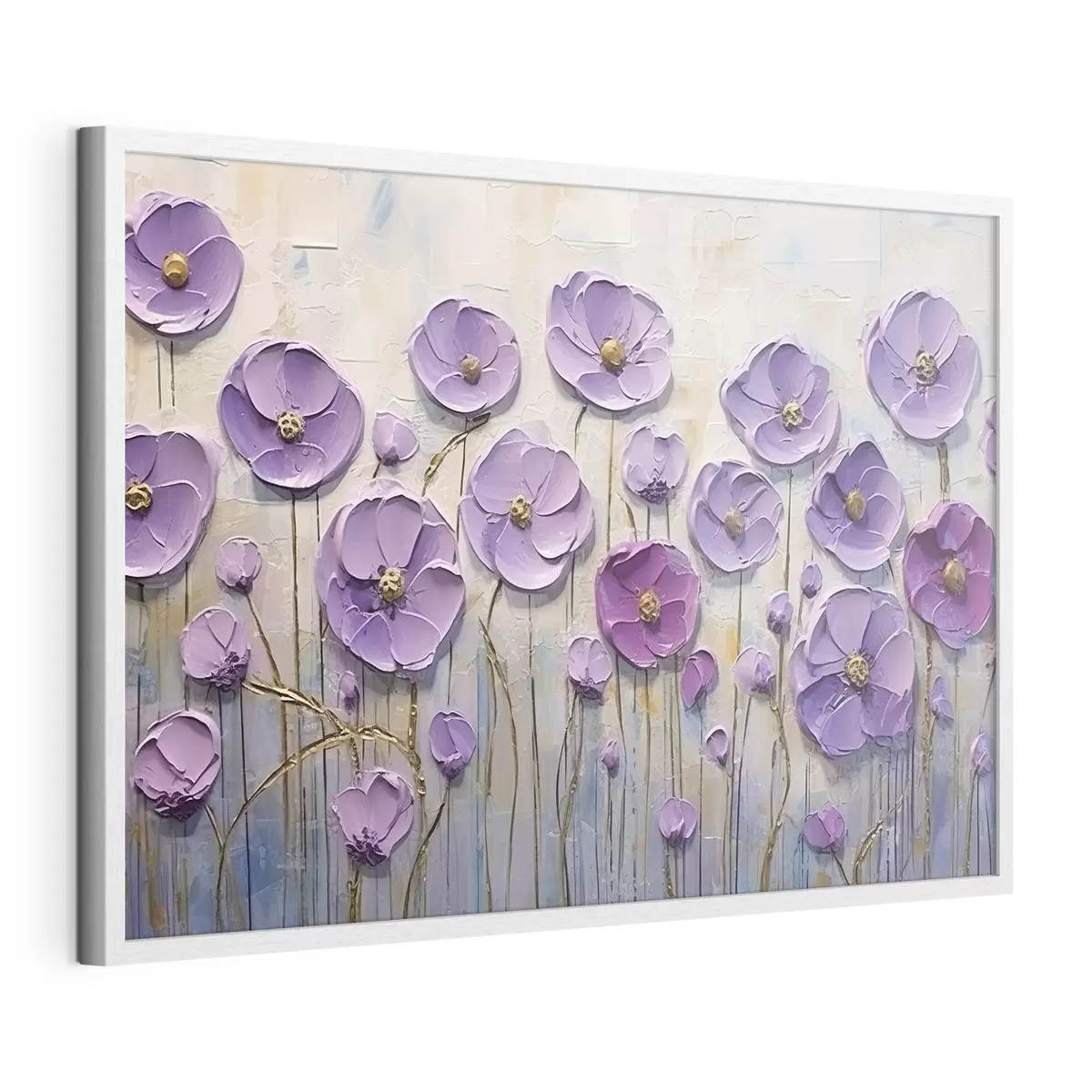 Poster Peinture à l'huile de fleurs printanières sur toile f34856