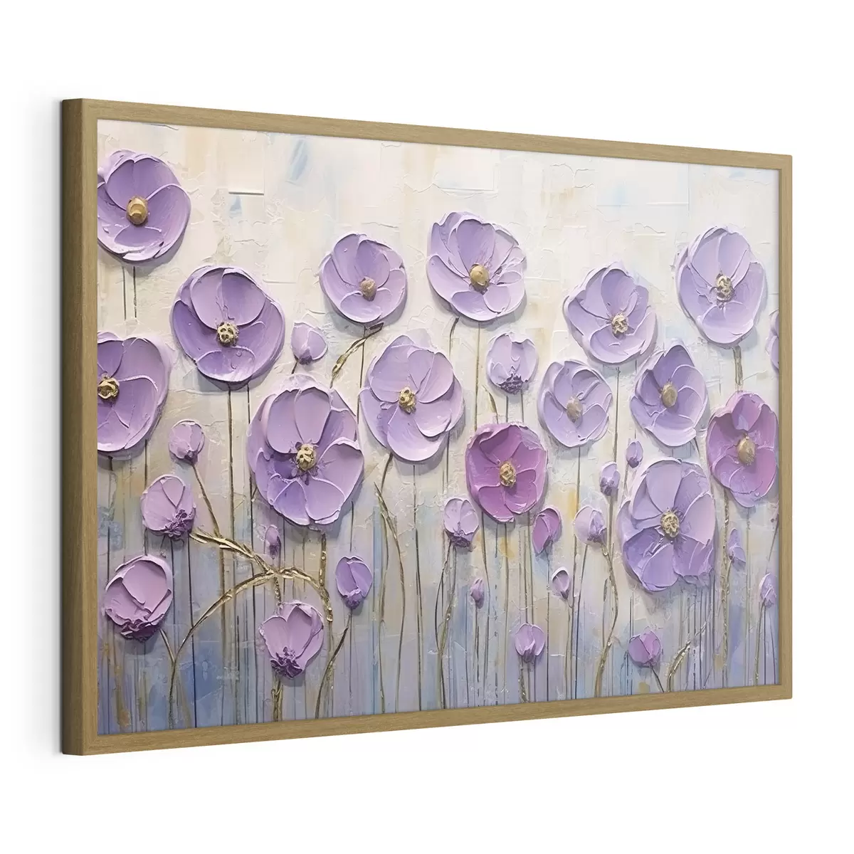 Poster Peinture à l'huile de fleurs printanières sur toile f34856