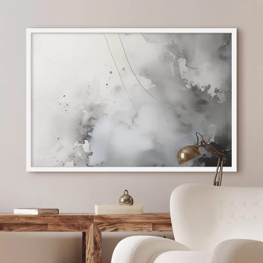 Papier peint Abstraction grise avec coups de pinceau f35310
