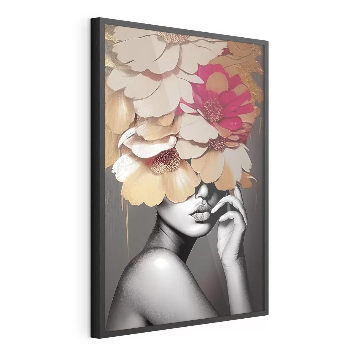 Poster Femme avec des fleurs sur la tête f35442