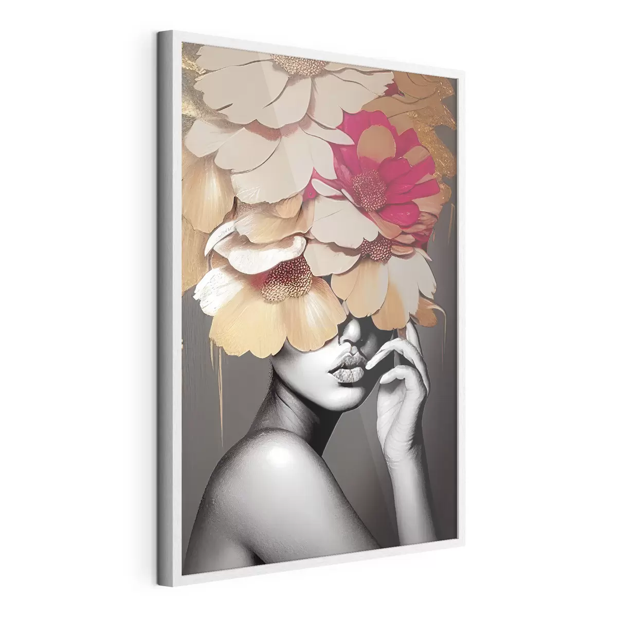 Poster Femme avec des fleurs sur la tête f35442