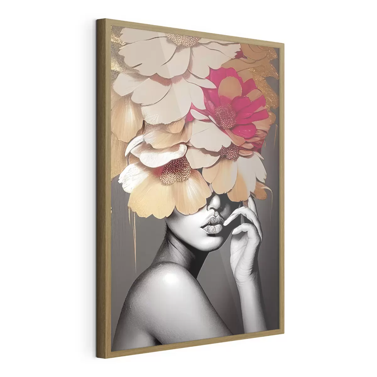 Poster Femme avec des fleurs sur la tête f35442