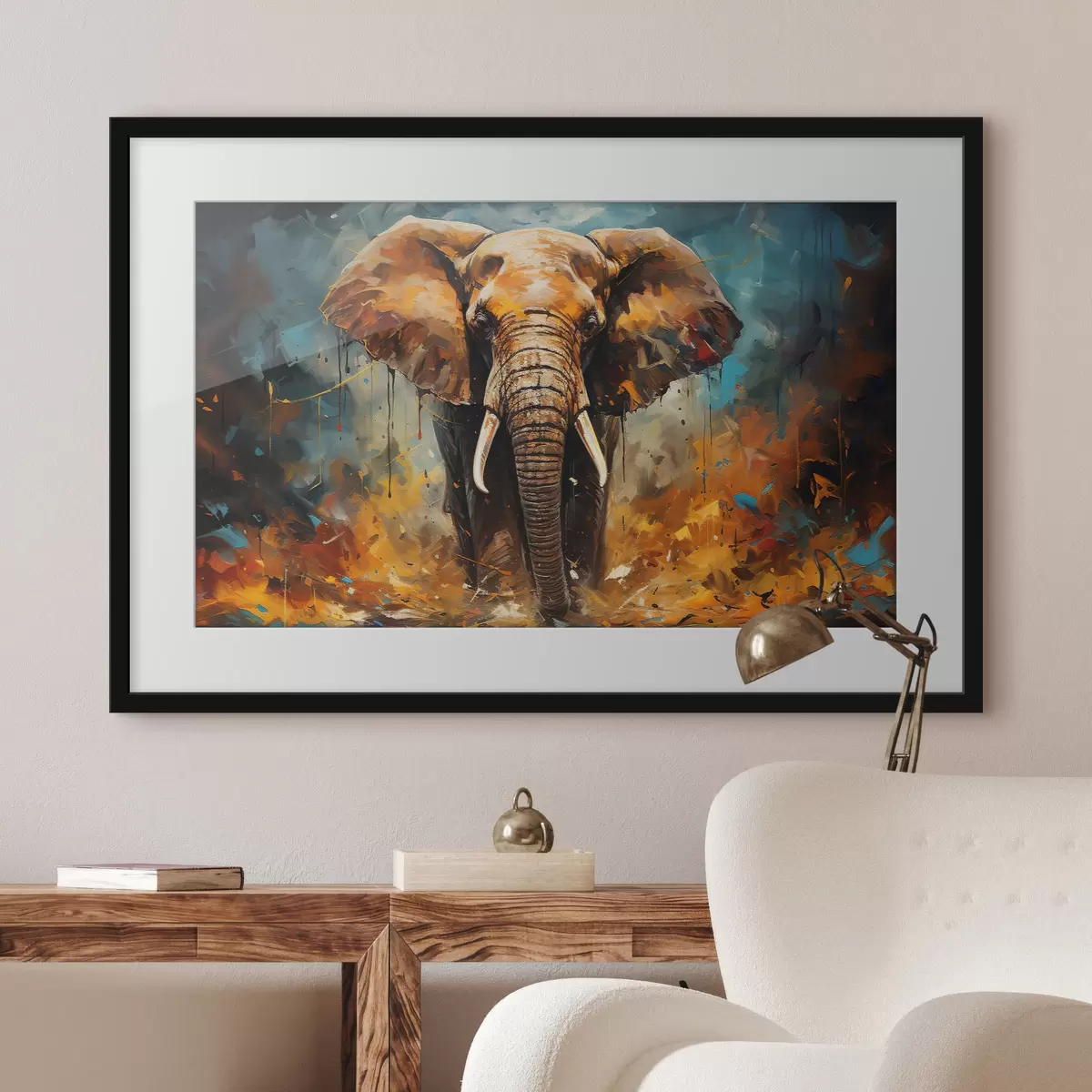 Poster Dessin abstrait, éléphant f35505