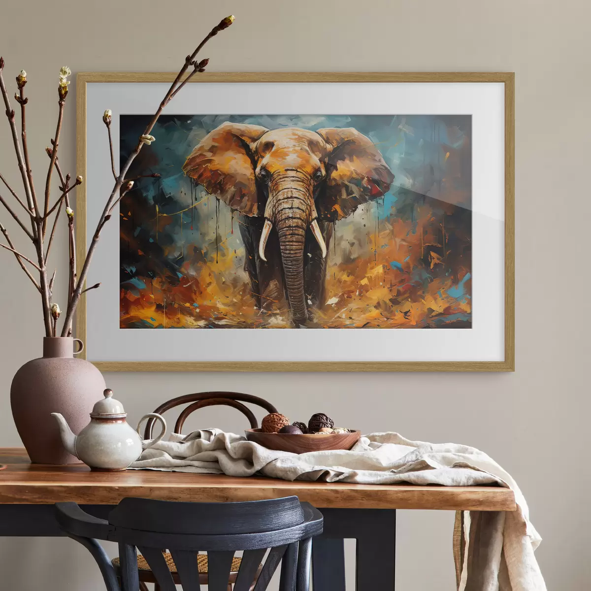 Poster Dessin abstrait, éléphant f35505