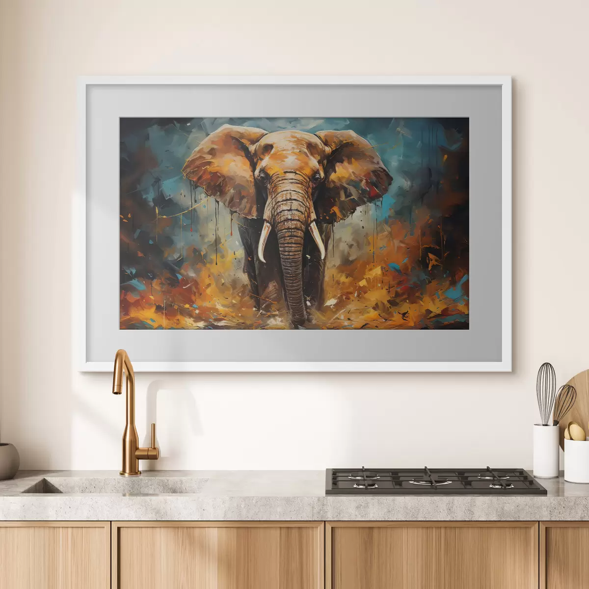 Poster Dessin abstrait, éléphant f35505