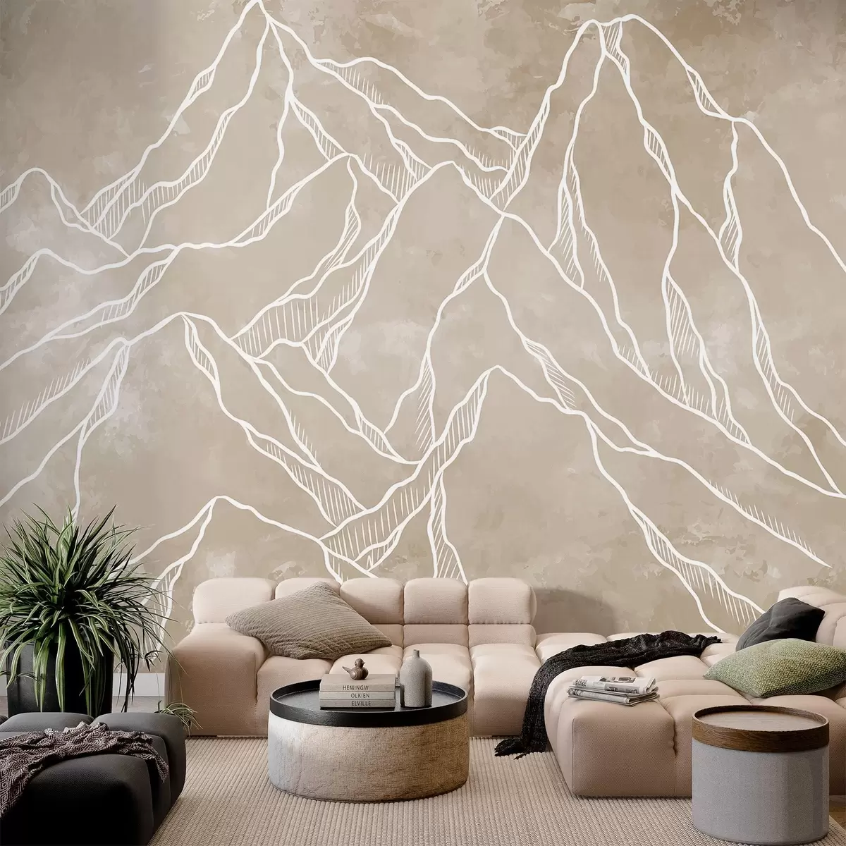 Papier peint Représentation schématique des sommets de montagne w02524v1