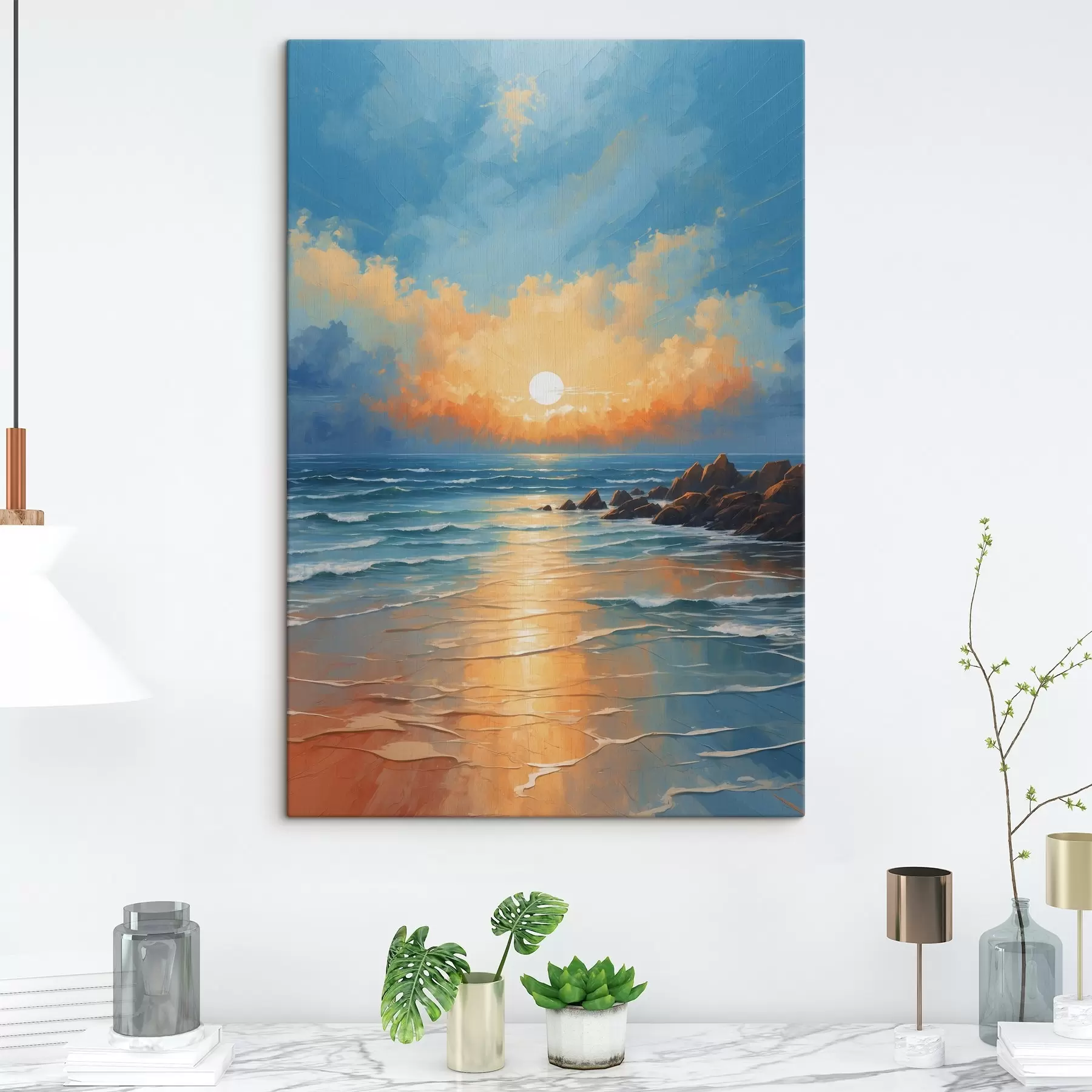 Tableau Mer et rochers s42093