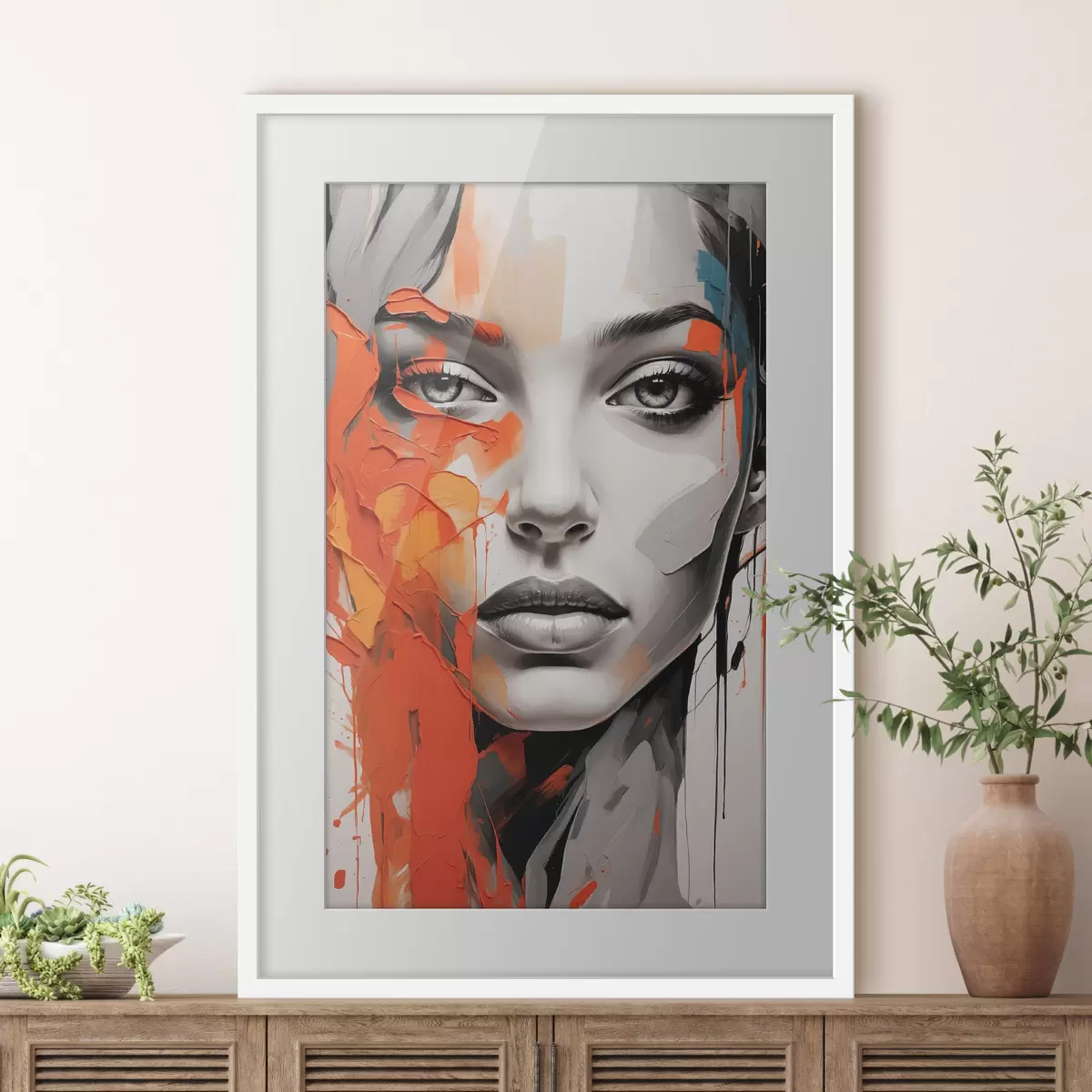 Poster Visage de fille à la peinture à l'huile f41764