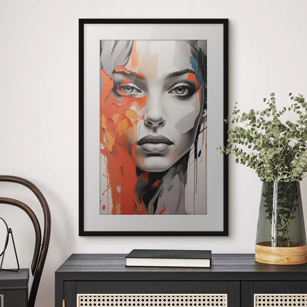 Poster Visage de fille à la peinture à l'huile f41764