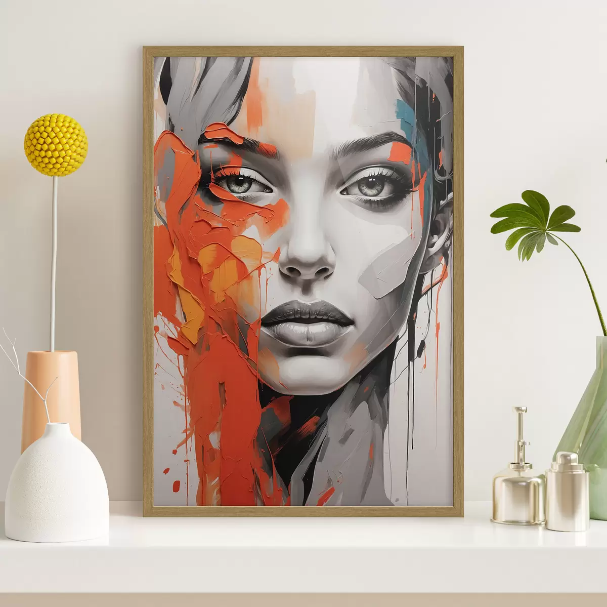 Poster Visage de fille à la peinture à l'huile f41764
