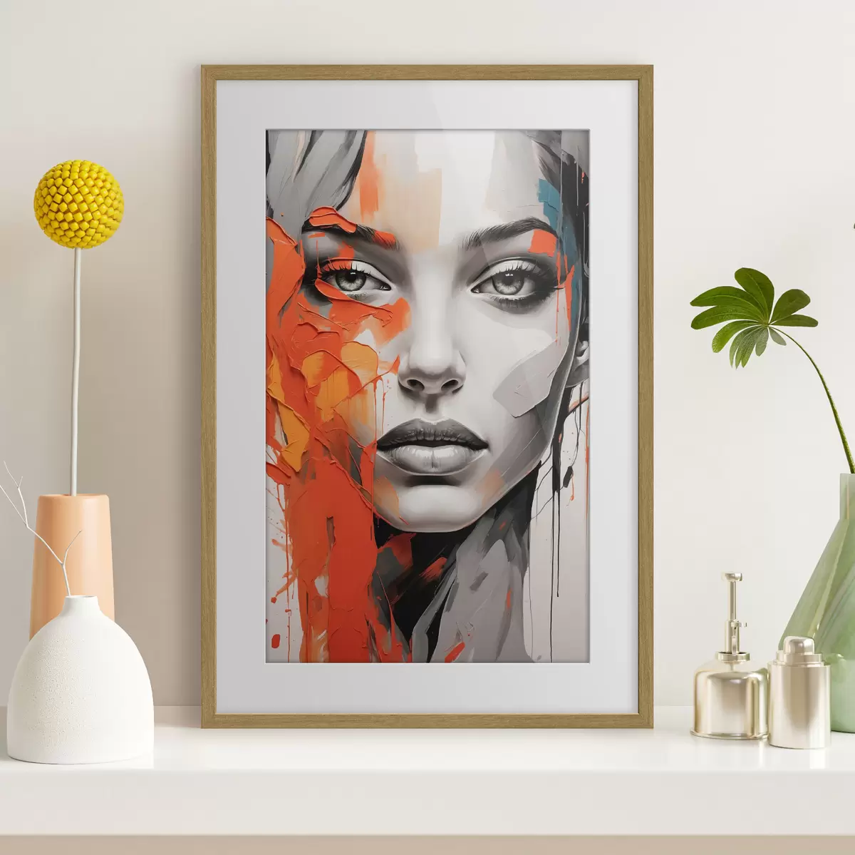 Poster Visage de fille à la peinture à l'huile f41764