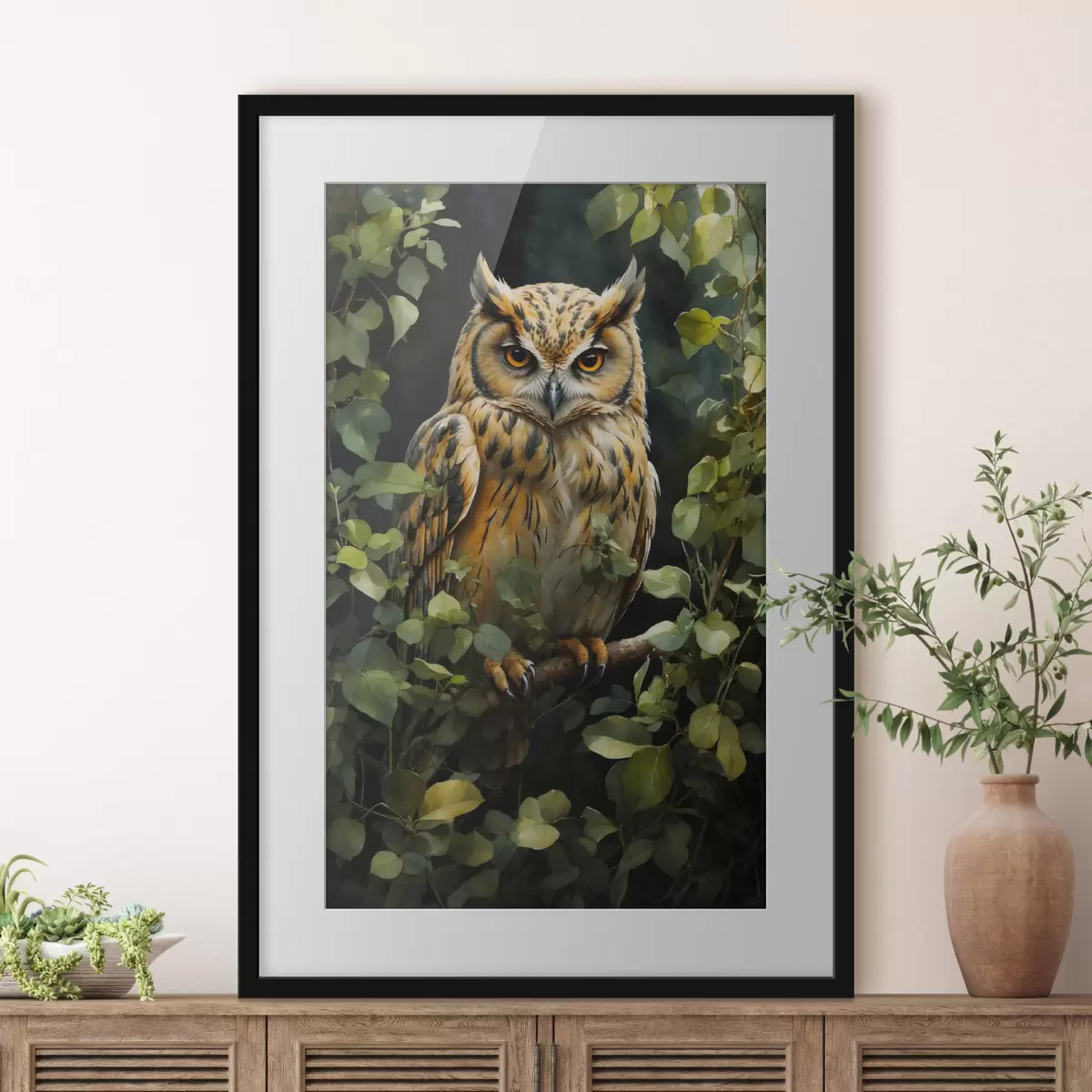 Poster Chouette sur une branche f41776