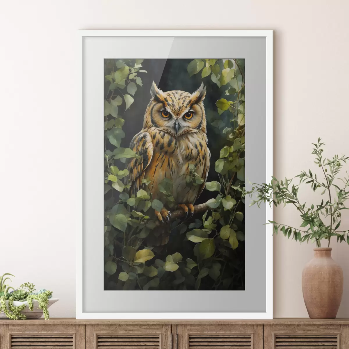 Poster Chouette sur une branche f41776