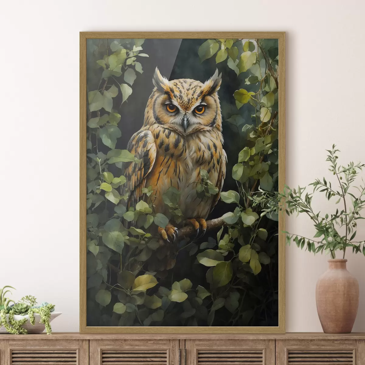 Poster Chouette sur une branche f41776