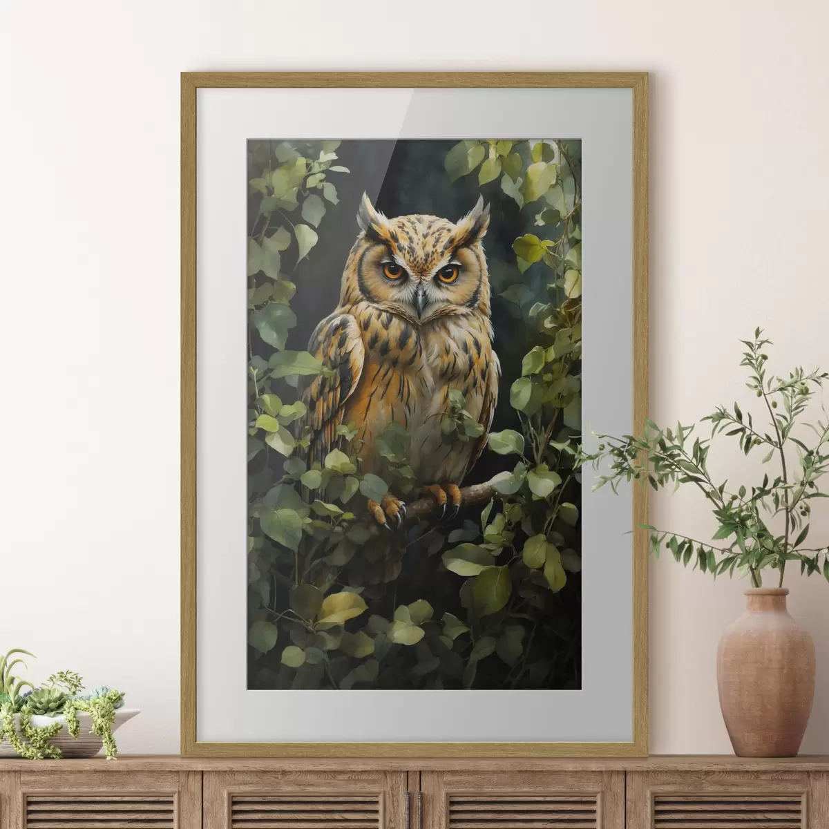 Poster Chouette sur une branche f41776