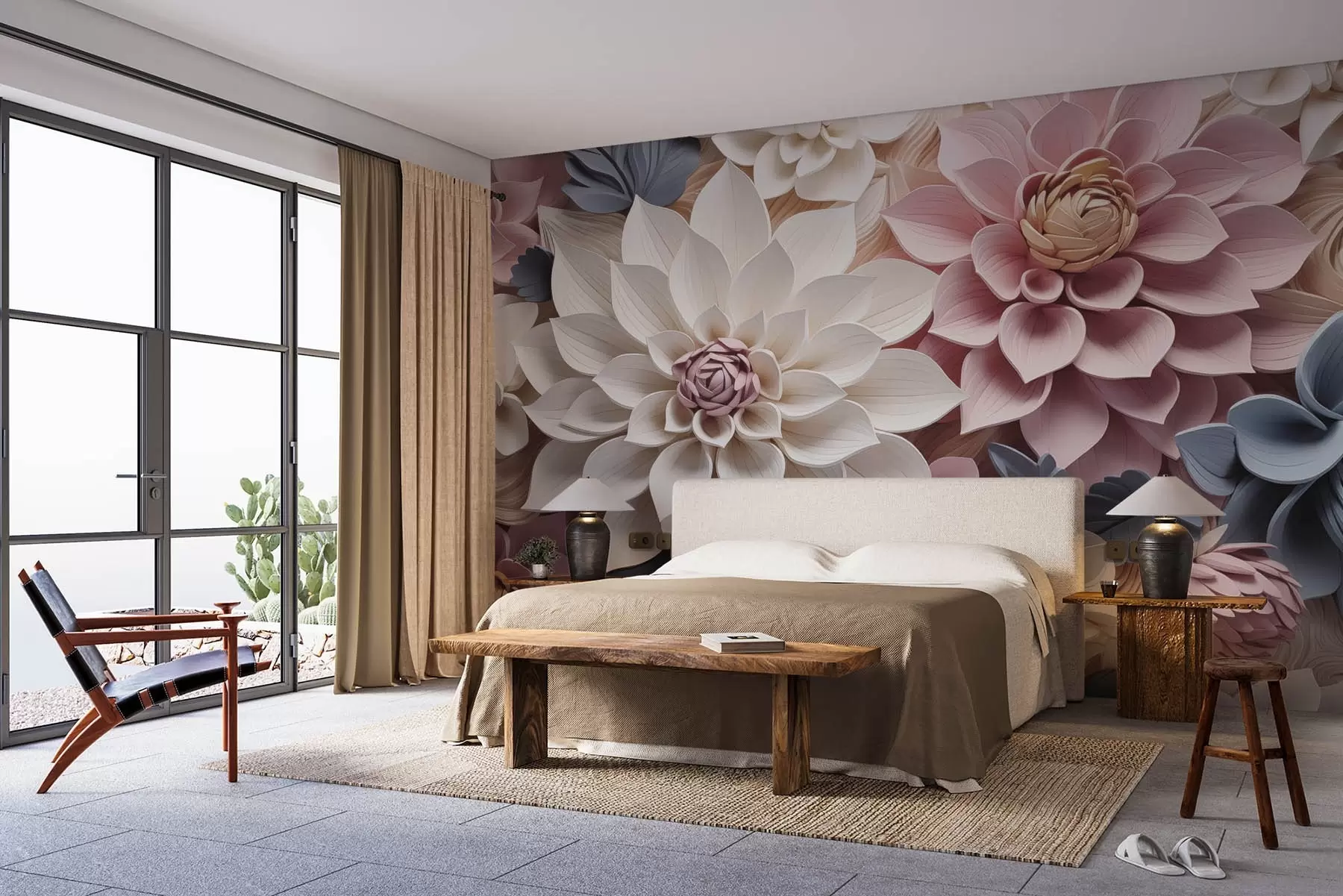 Papier peint Grandes fleurs w08513