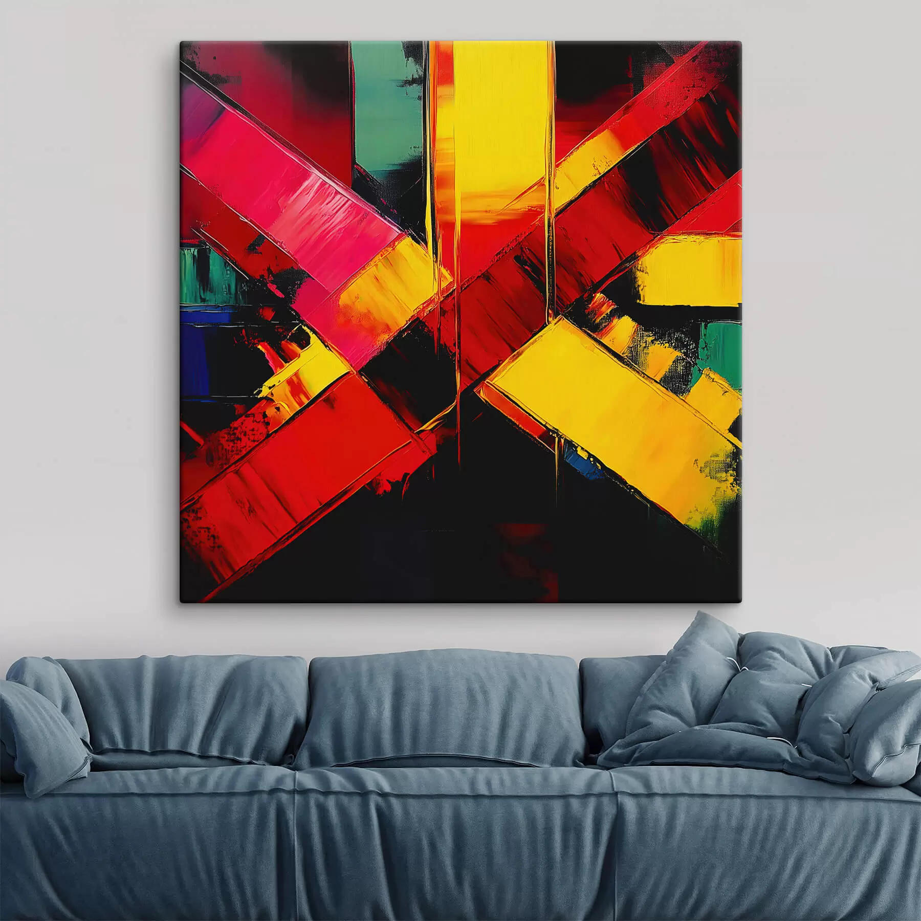 Tableau Abstraction multicolore s42112