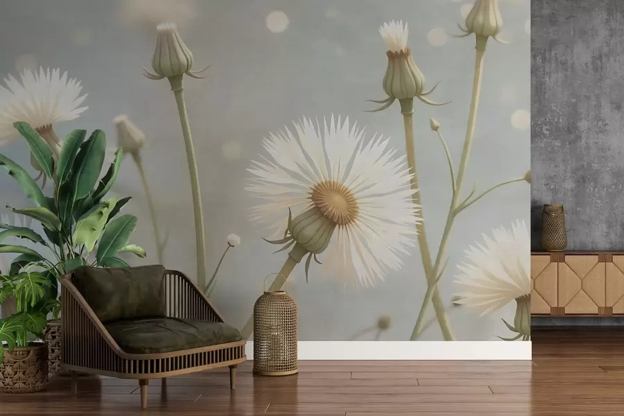 Papier peint Pissenlits peints et aérés w02614