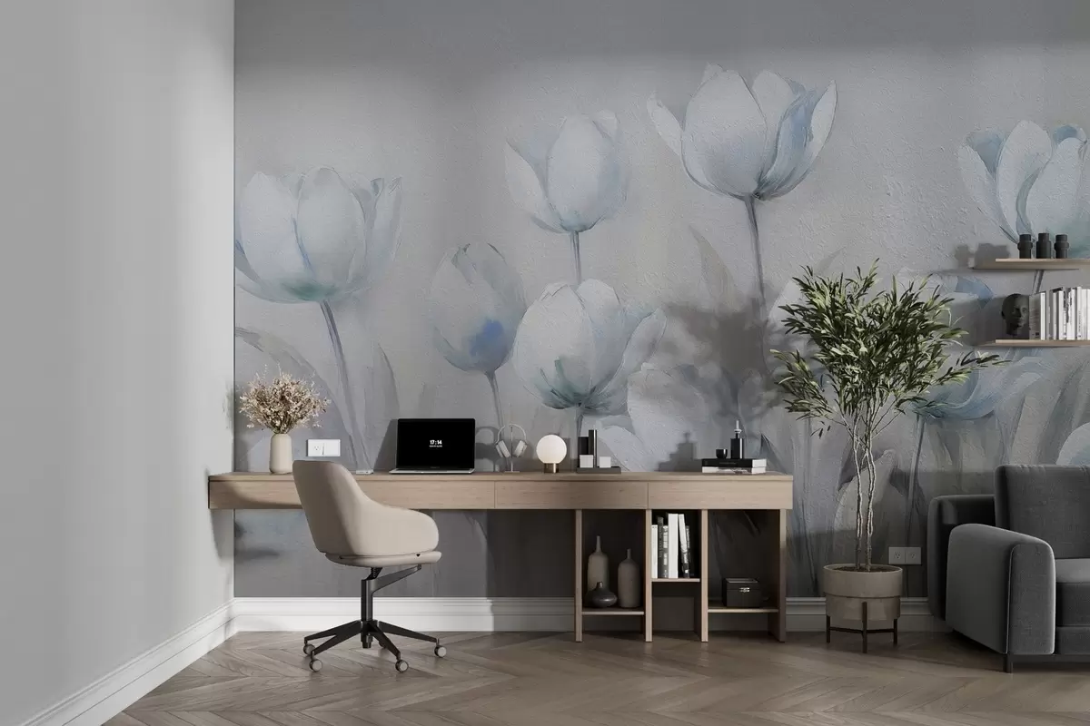 Papier peint Tulipes en style grunge w02618v1