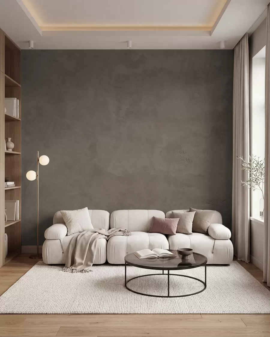Papier peint Fond brun et beige avec effet de mur en béton w02553v3
