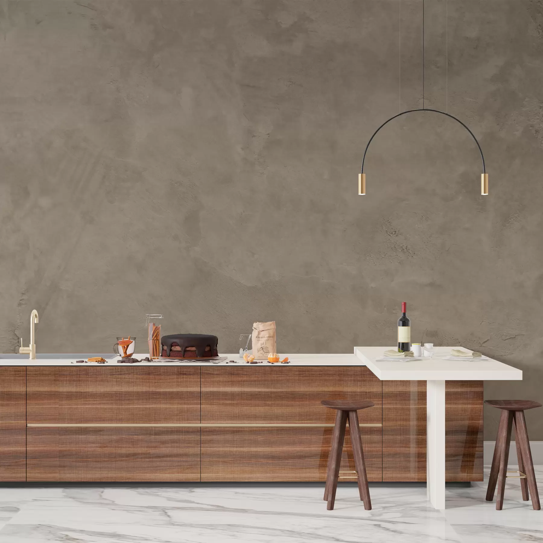 Papier peint Fond brun et beige avec effet de mur en béton w02553v3