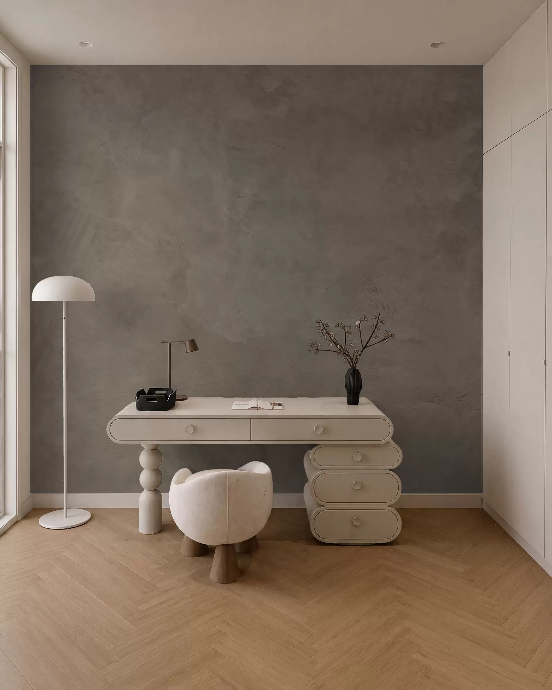 Papier peint Fond brun et beige avec effet de mur en béton w02553v3