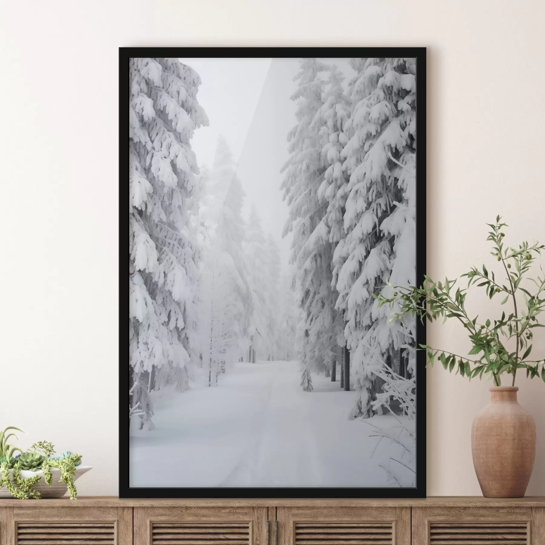 Papier peint Forêt d'hiver dans la neige f42153
