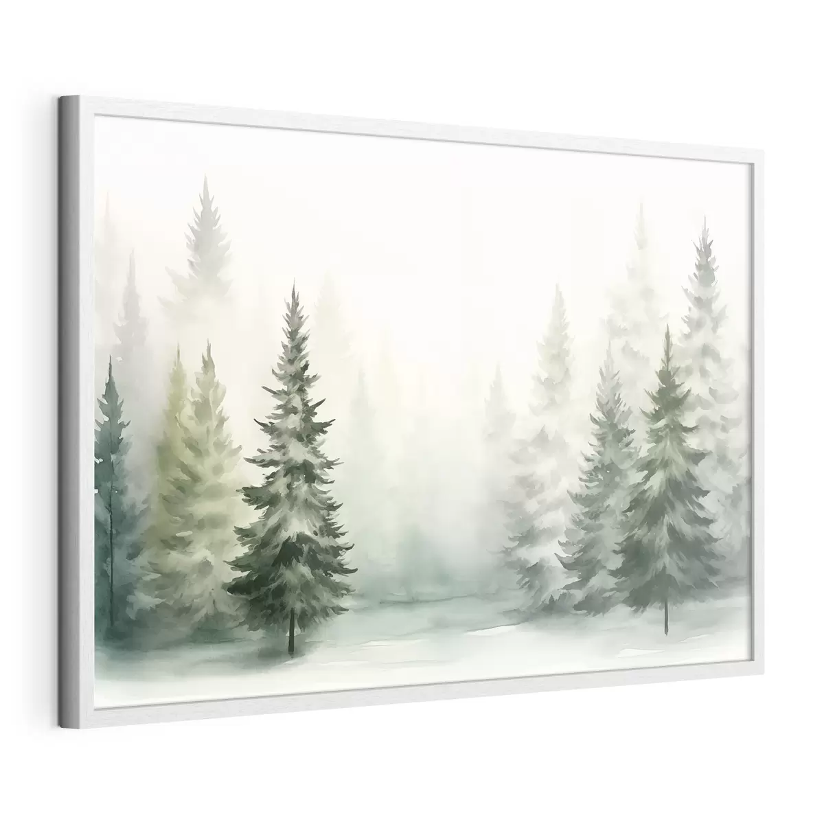 Poster Forêt de sapins brumeuse f42154