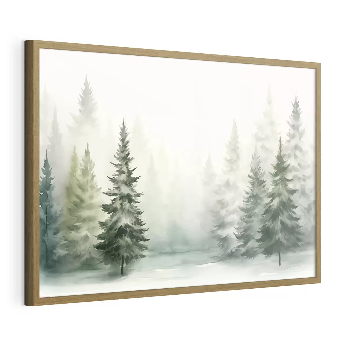 Poster Forêt de sapins brumeuse f42154