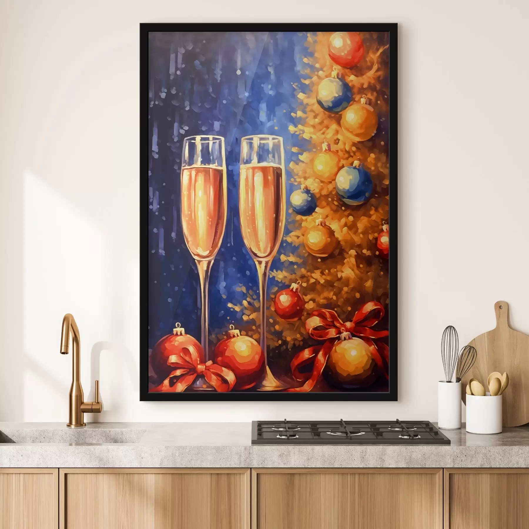 Papier peint Verre festif près du sapin de Noël f42157