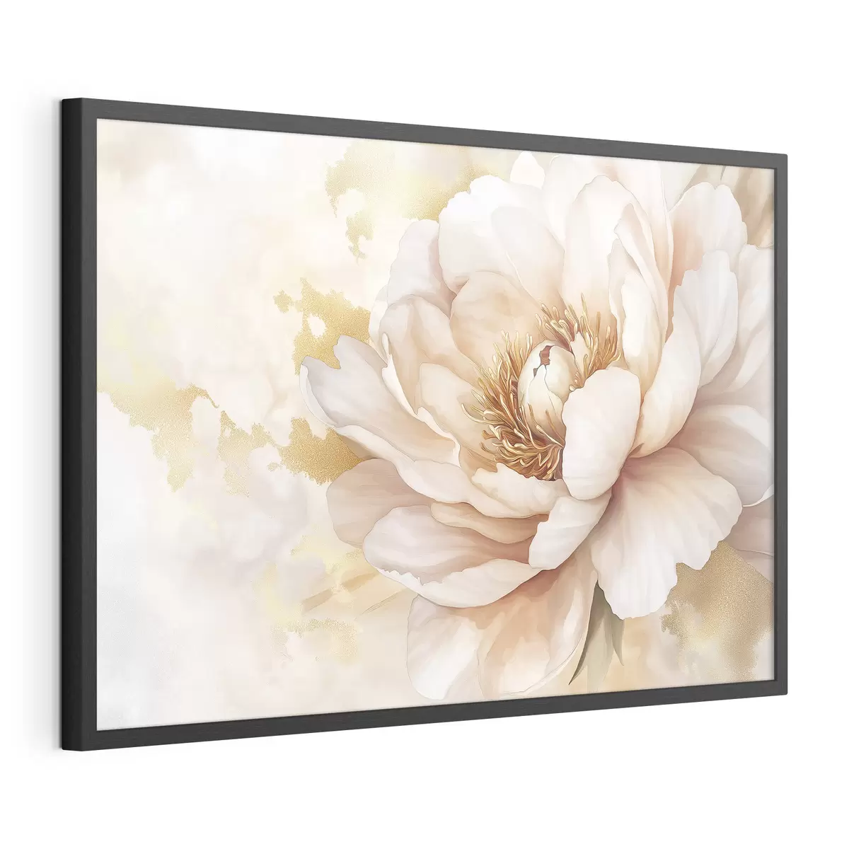 Poster Dessin d'une fleur de pivoine, style acrylique f42202