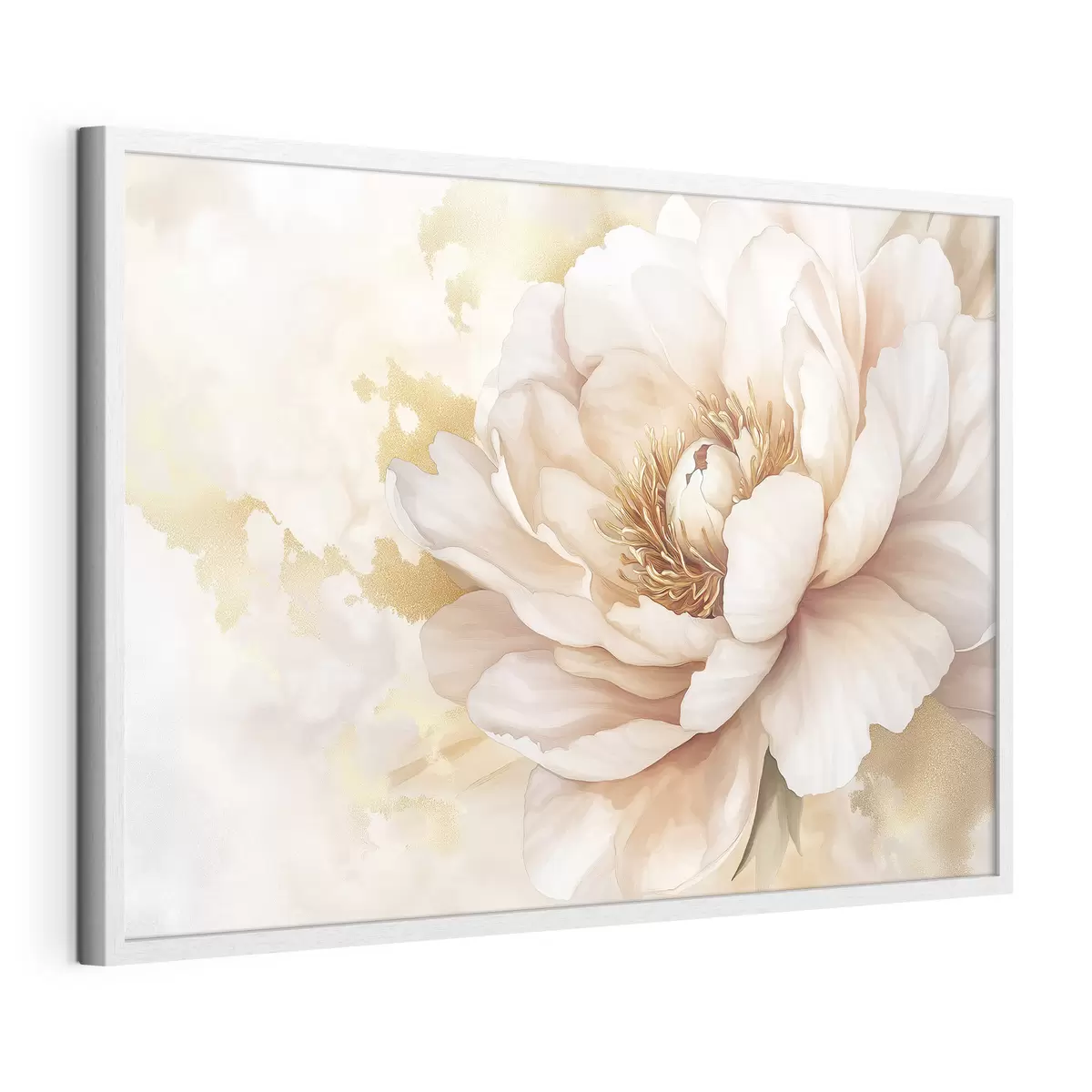 Poster Dessin d'une fleur de pivoine, style acrylique f42202