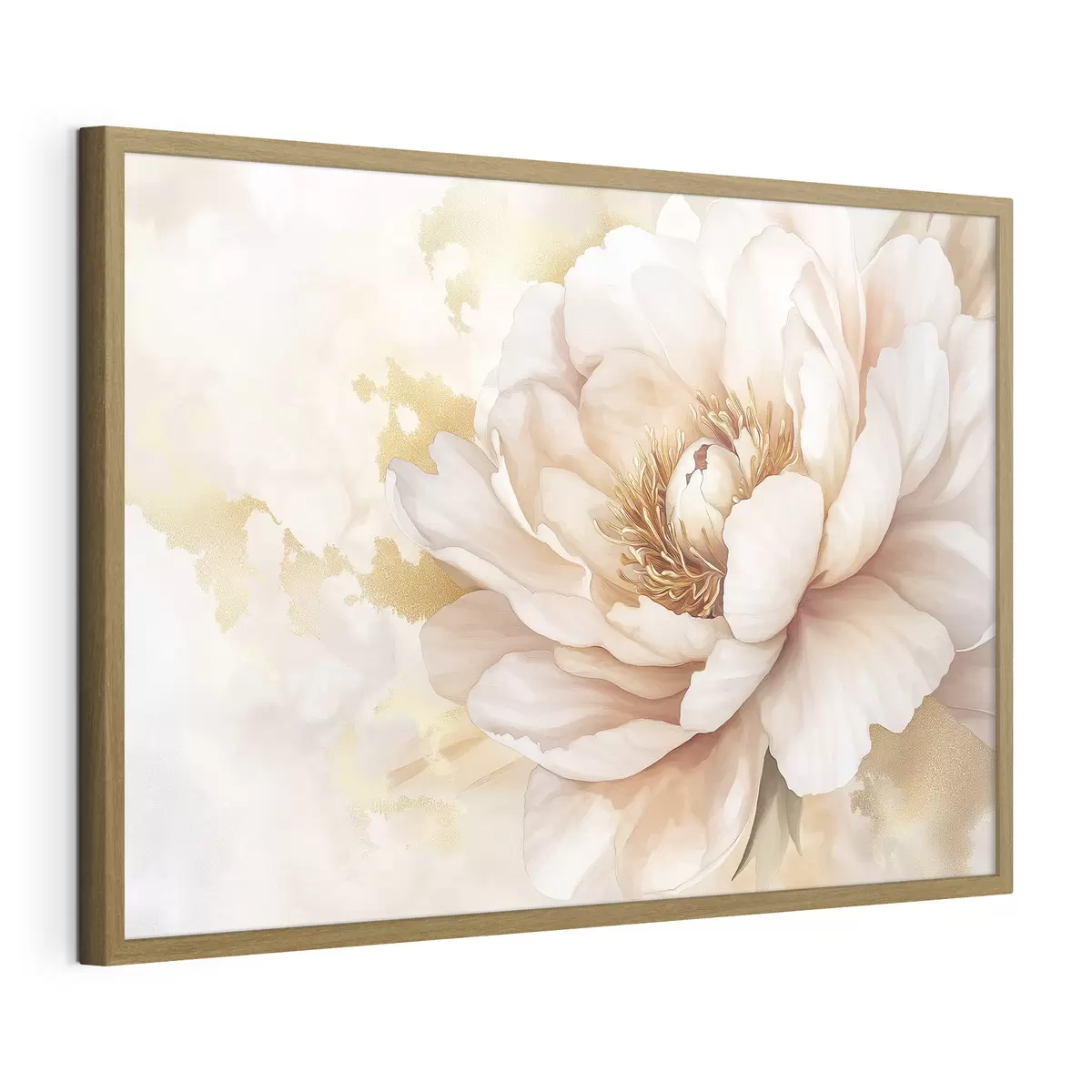 Poster Dessin d'une fleur de pivoine, style acrylique f42202