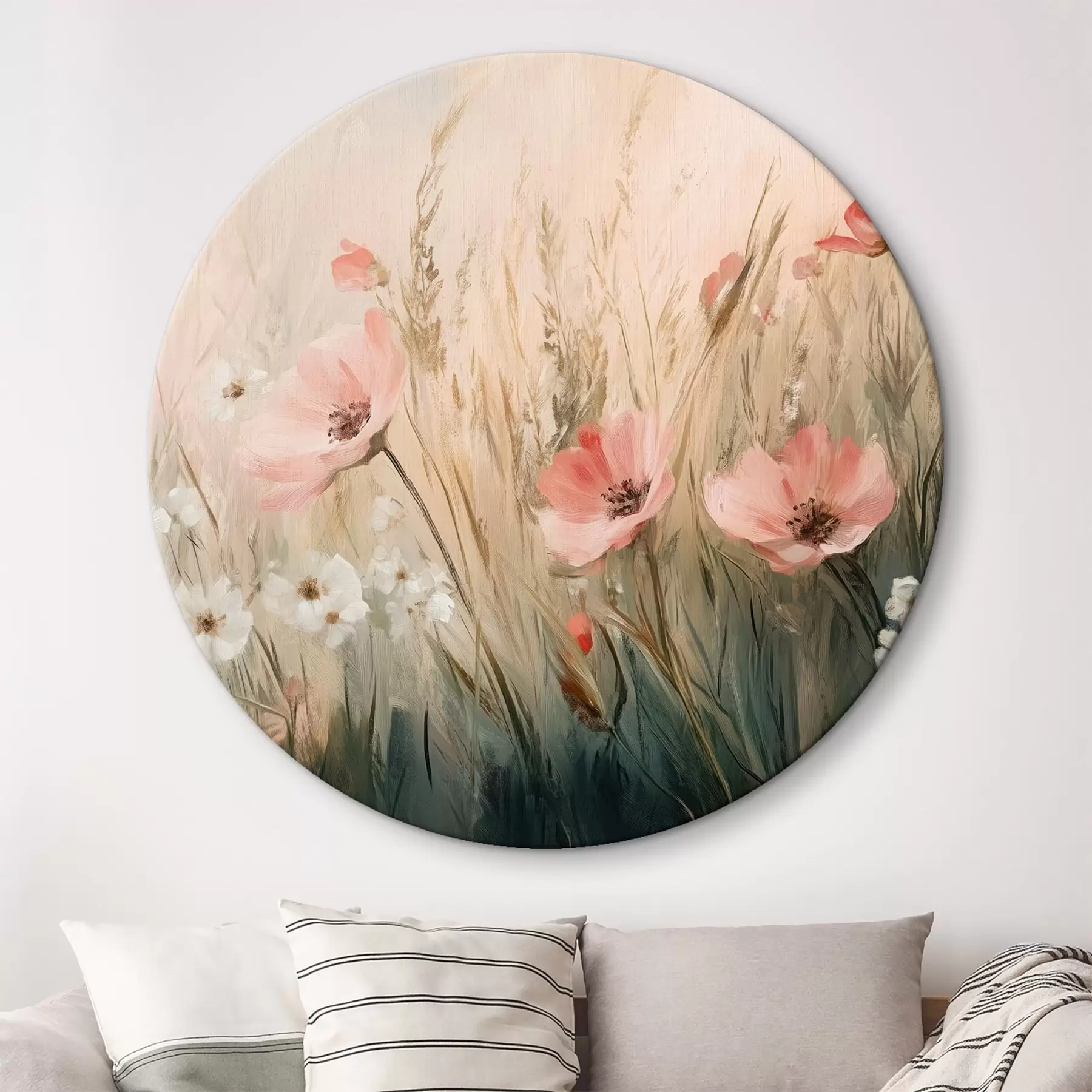 Tableau Fleurs dans la prairie, rustique, style acrylique r42209
