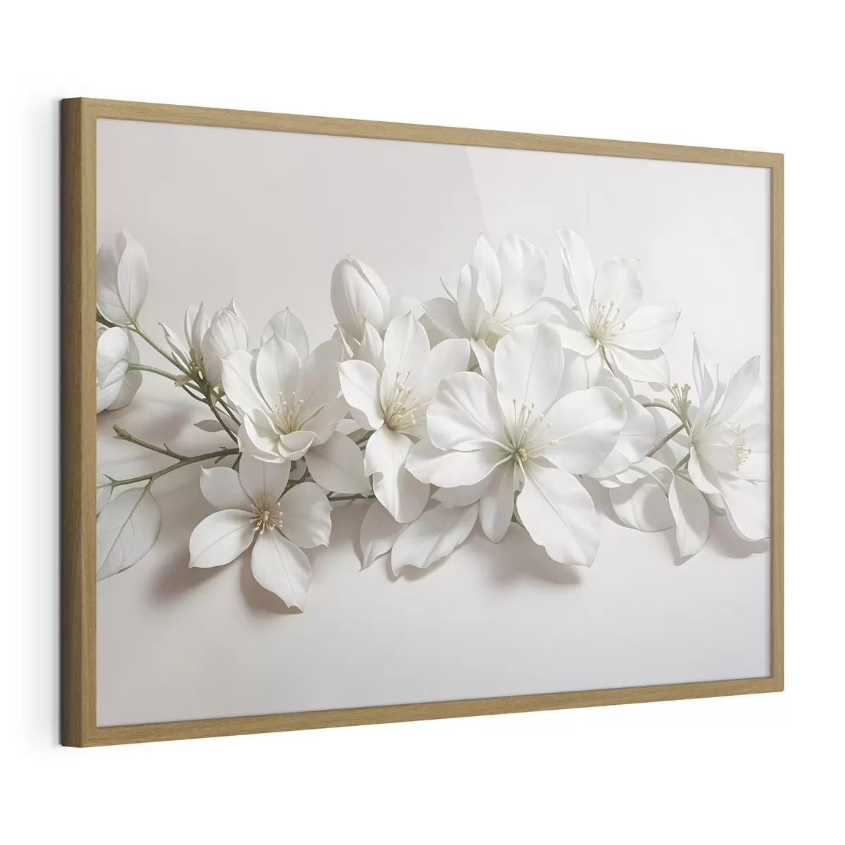 Poster Fleurs de magnolia blanches et délicates sur fond clair f42230